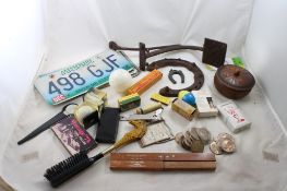 Misc. Lot License Plates, Buggy Step, Horse Shoe+