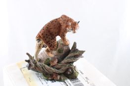Danbury Mint On The Prowl Bobcat Sculpture