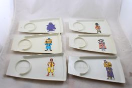 1970 McDonald's Plastic Trays Complete Set (6)