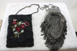 2 Beaded Flapper Purses Czechoslavakia & N.Y.