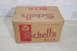1975 Schell's Beer Cardboard Case