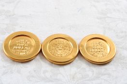 3 Orig. Sheik 1931 Condom Gold Tins Twist to Open