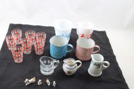 7 Harlequin Red Diamond Shot Glasses + More