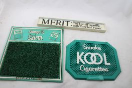 3 Cigarette Advertising Bar Mats & Sign