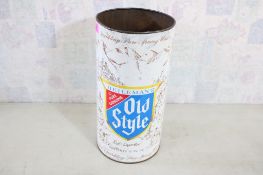 Old Style Light Lager Beer Trash Can Waste Basket