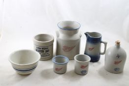 6 Red Wing Stoneware Adv. + Blue Band 5