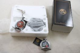 2 Franklin Mint NASCAR Pocket Watches Working