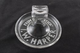 I W Harper Whiskey Ashtray Matchbox Holder