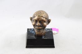 Black Americana Brass Figurine Paperweight