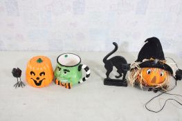 Halloween Cast Iron Door Stop, Light Up Witch, ++