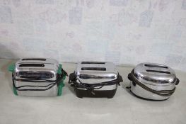 3 Antique Toasters 1940's Green Kenmore & Others