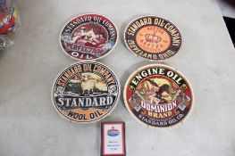 Four Standard Oil Plates, Amoco Playing Cards