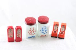 3 Sets S&P Shakers 1 Hazel Atlas, 2 Gas Stations