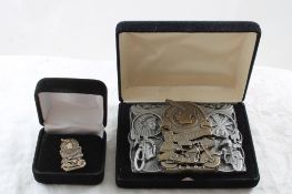 2001 Indian Motorcycle AMA Belt Buckle & Pin