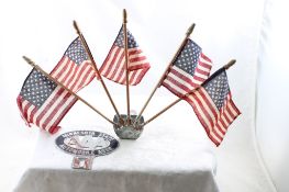 2 License Plate Toppers 5 Flag & AAA MN State