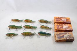 9 Bomber Bait Co. Fishing Lures & 3 Bomber Boxes
