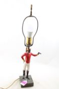 Black Americana Jockey Table Lamp Metal Works