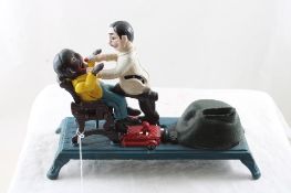 Black Americana Cast Iron Mechanical Dentist Bank