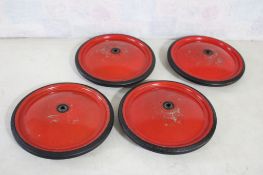 4 Official Soap Box Derby Red Wheels/Tires Go Cart