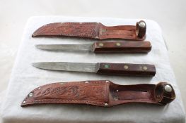 2 Fixed Blade Knives in Sheaths