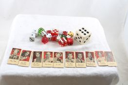 10 Engrav-OTint Movie Stars Fortune Cards, 19 Dice