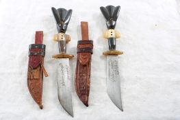 2 Souvenir Knives Made of Horn Guatamala Made