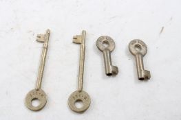 Soo Line Railroad Caboose Keys & Brass Barrel Keys