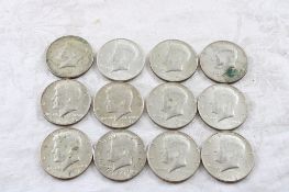 12 Kennedy Half Dollars 40% Silver