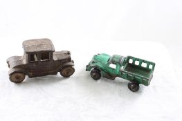 Arcade Cast Iron Stake Bed Truck, Cast Iron Car