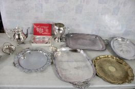 Silverplate Misc. Lot Trays Coffee Pots Party Set