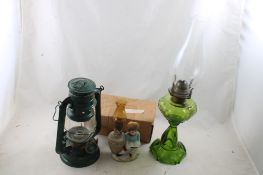 3 Kerosene Lamps Lantern Queen of Hearts Beaded