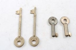 Soo Line Railroad Brass Caboose & Barrel Keys