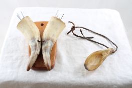 Antique Horn Spoon, Double Horn Sewing Needles
