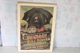Bull Durham Tobacco Cardboard Sign