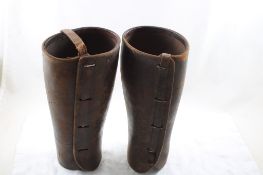 WW1 Leather Cavalry Spats 11 1/4