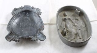 Art Nouveau Lady & Naughty Double Sided Ashtrays