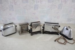 5 Antique Toasters Hotpoint, the Nelson Mfg. Co.