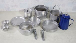 Camping Cookware Set & Enamelware Coffee Pot