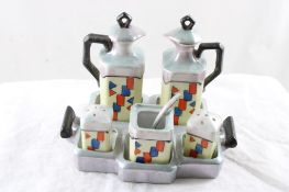 Art Deco Lusterware Condiment Set Japan