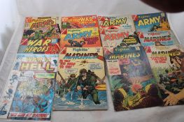 12 Fightin' Army & Military Comic Books 1960's 70s