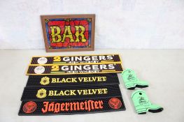 Bar Mats, Bar Framed Sign & Bar Coolies