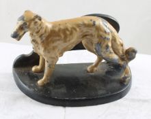 Borzoi Russian Wolfhound Cast Bookend