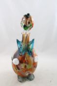 Midi Century Hand Blown Glass Clown Decanter