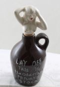 1960s Whiskey Jug Nude Risque Lady Stopper 6 1/4