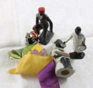 4 Black Americana Figures Porter, Chef, 2 Pins