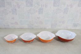 Pyrex Set of 4 Autumn Wheat Mixing Nesting Bowls