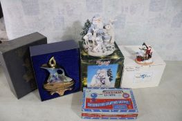 Jim Beam Decanter, 3 Christmas Items