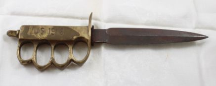 US WWI 1918 Trench Fighting Knife Brass