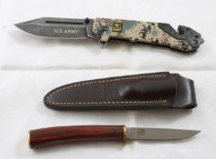 2 Knives Fixed Blade & Folding Knife