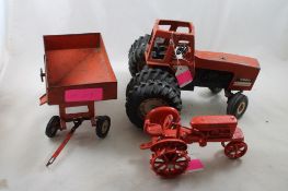 2 Tractors & Farm Wagon Toys Allis Chalmers 7080